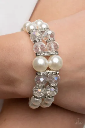 Paparazzi Bracelet ~ Timelessly Tea Party - White