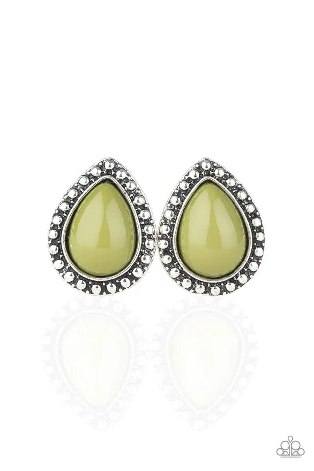 Paparazzi Earring ~ Boldly Beaded - Green