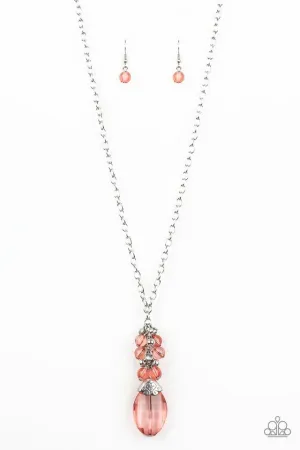 Paparazzi Necklace ~ Crystal Cascade - Orange