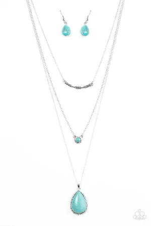Paparazzi Necklace ~ Stone Streams - Blue