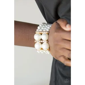 Paparazzi Romance Remix - Gold Pearl Bracelet