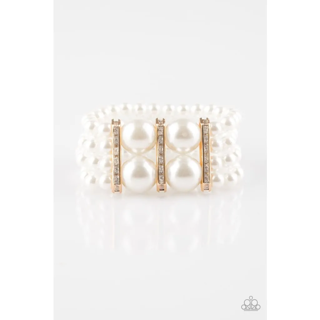 Paparazzi Romance Remix - Gold Pearl Bracelet