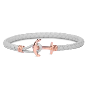 Paul Hewitt Phrep Lite Leather Rose Gold / Grey Bracelet - XS