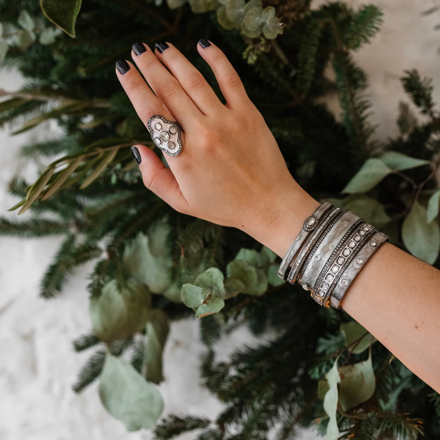 Pearl Brown Enamel Bracelets