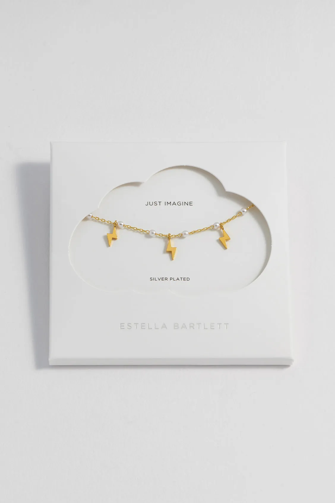 Pearl Power Bolt Charm Necklace
