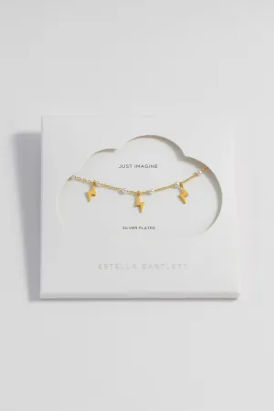 Pearl Power Bolt Charm Necklace