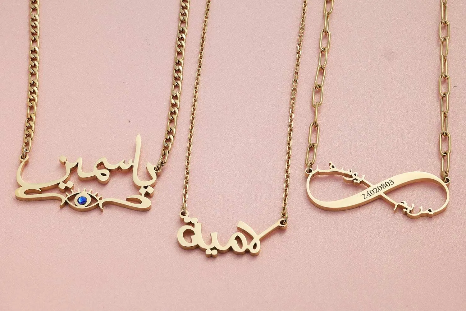 Personalized Arabic Name Necklace - Custom Jewelry for Women, 925 Sterling Silver/Stainless Steel, 6 Arabic Font Styles, Gold/Silver/Rose Gold, Gift for Birthday, Anniversary, Valentines Day