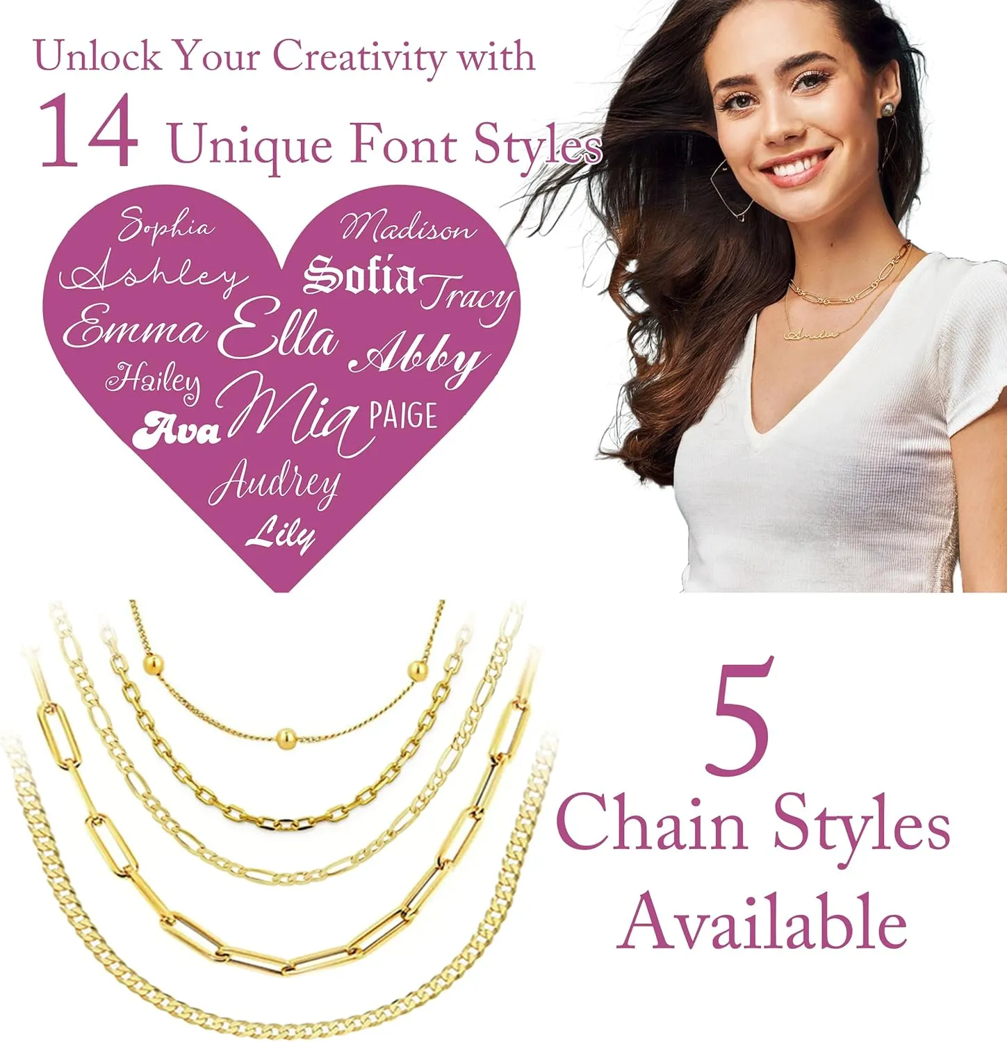Personalized Arabic Name Necklace - Custom Jewelry for Women, 925 Sterling Silver/Stainless Steel, 6 Arabic Font Styles, Gold/Silver/Rose Gold, Gift for Birthday, Anniversary, Valentines Day