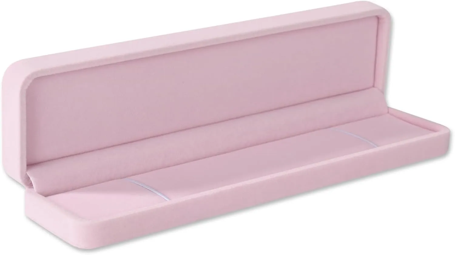 Pink Velvet Long Chain Bracelet Necklace Watch Storage Box Gift Case, Premium Gorgeous Jewelry Display Box for Wedding,Engagement, Proposal, Birthday and Anniversary (Pink)