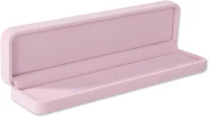 Pink Velvet Long Chain Bracelet Necklace Watch Storage Box Gift Case, Premium Gorgeous Jewelry Display Box for Wedding,Engagement, Proposal, Birthday and Anniversary (Pink)
