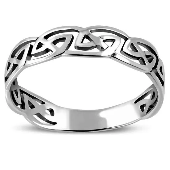 Plain Celtic Knot Silver Band Ring