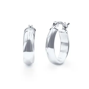Plain Oval Earrings in Sterling Silver