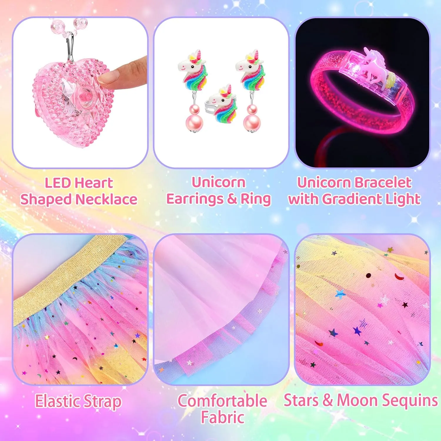 Princess Dress Up for Girls 4-6,Light Up Dress Up Clothes Toddler Toy,Kids Toys for 3-6 year old Girl Birthday Gift
