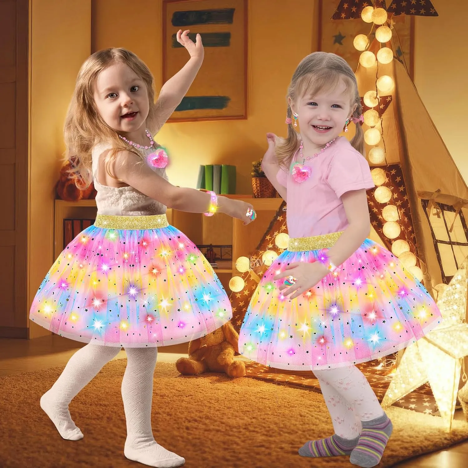 Princess Dress Up for Girls 4-6,Light Up Dress Up Clothes Toddler Toy,Kids Toys for 3-6 year old Girl Birthday Gift