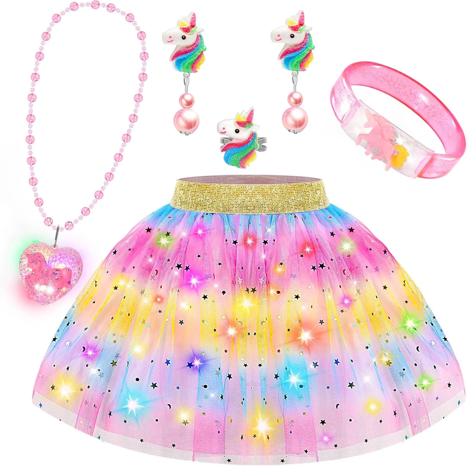 Princess Dress Up for Girls 4-6,Light Up Dress Up Clothes Toddler Toy,Kids Toys for 3-6 year old Girl Birthday Gift
