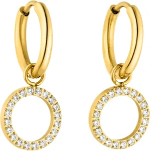 PURELEI Closed Glow Hoop Earrings  18K Gold plated stainless steel jewelry  Water-resistant earrings with pendant  0,55 inch diameter  Fashion jewelry for your individual look