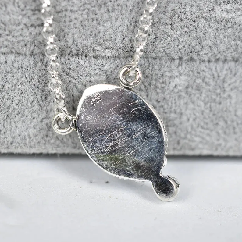 Purple Copper Turquoise Native American 925 Sterling Silver Southwestern Pendant