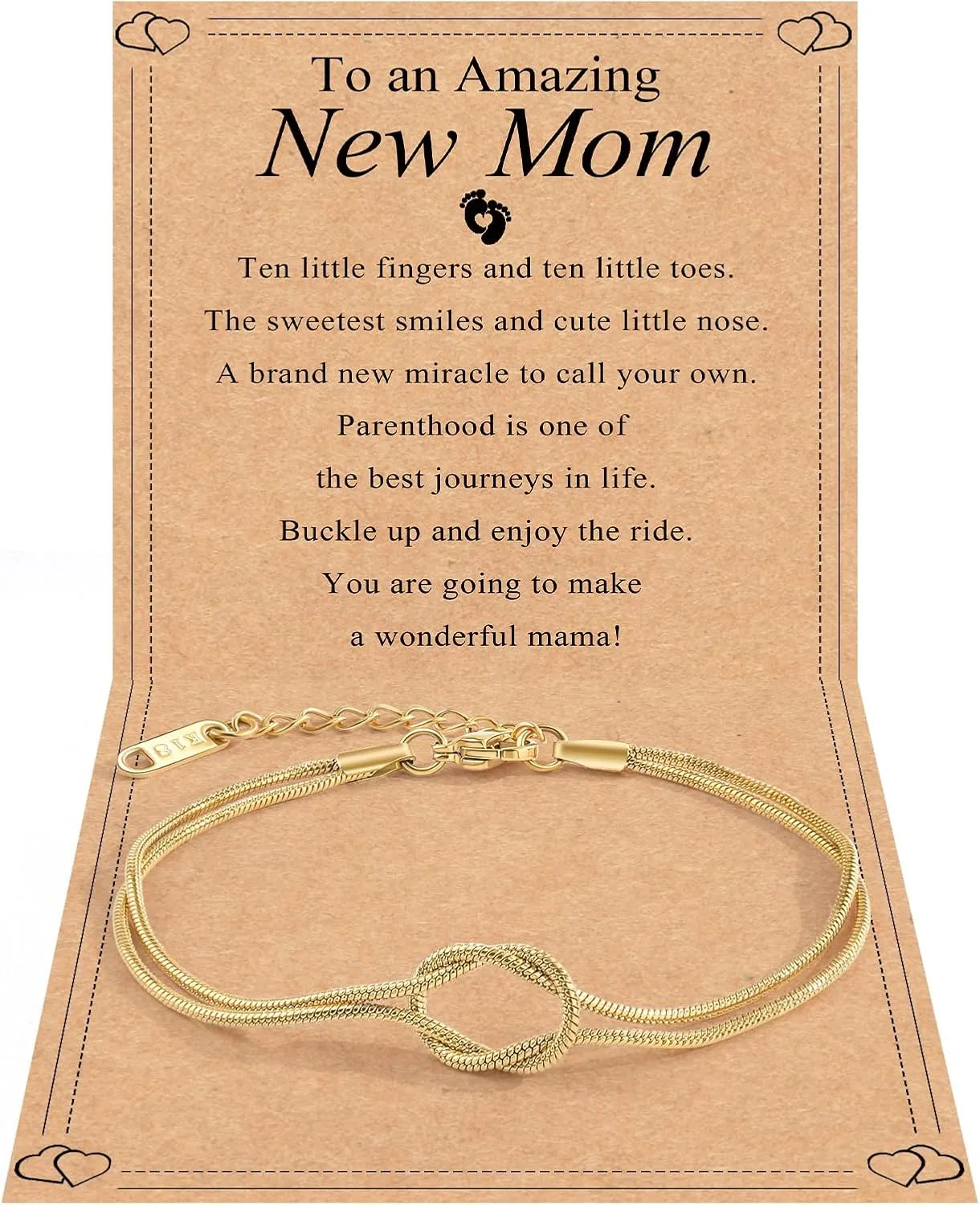 QianSiLi Mother Daughter Best Friend Love Knot Bracelet Snake Chain Infinity Bracelets for Women Friendship Birthday Valentine's Day Christmas Gifts for Daughter Friend Women Her