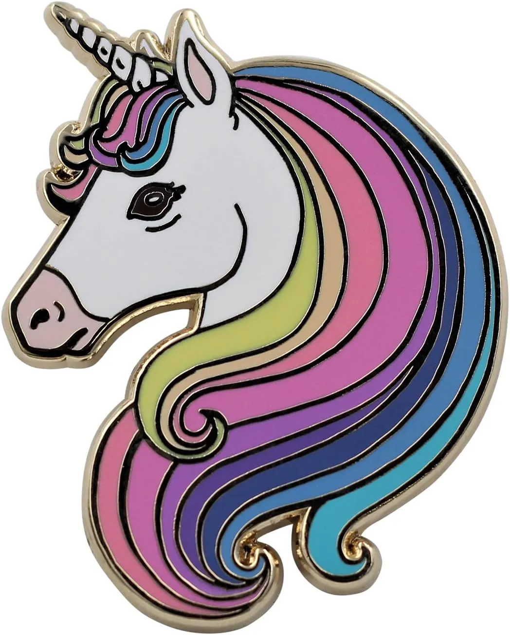 Real Sic Majestic Unicorn Enamel Pin - Rainbow Hair Unicorn Pin Cute Accessory for Backpacks, Bags, Jackets and Hats