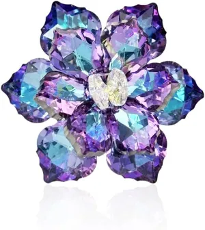 Red Brooches for Women Rhinestone Sunflower Brooch Pin Purple/Blue Flower Brooch Big Flower Brooc Marquise Wreath Brooches Jewelry