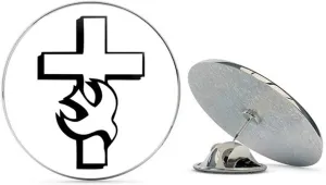 Religious Christian Cross with Dove Metal 0.75" Lapel Hat Pin Tie Tack Pinback