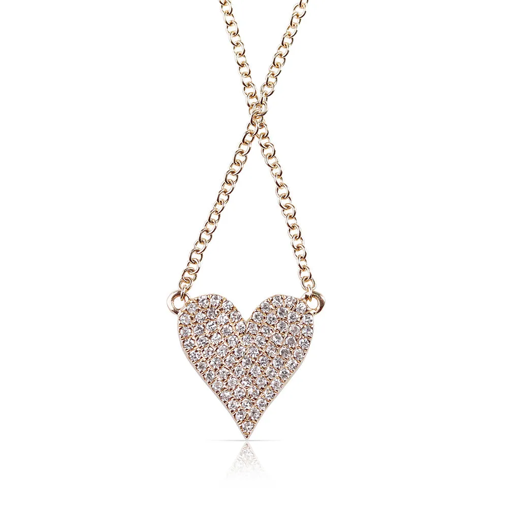 REVERSIBLE WHITE DIAMOND AND RED RUBY HEART NECKLACE