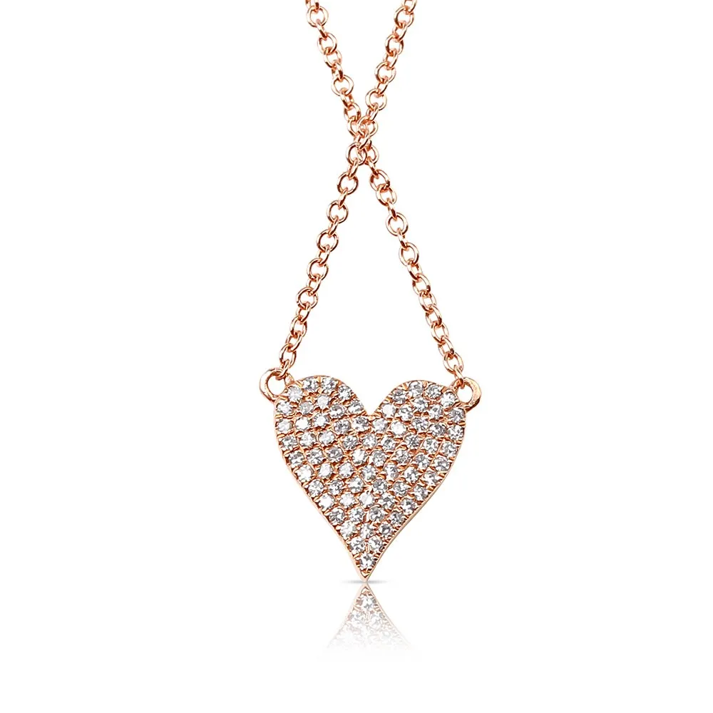 REVERSIBLE WHITE DIAMOND AND RED RUBY HEART NECKLACE