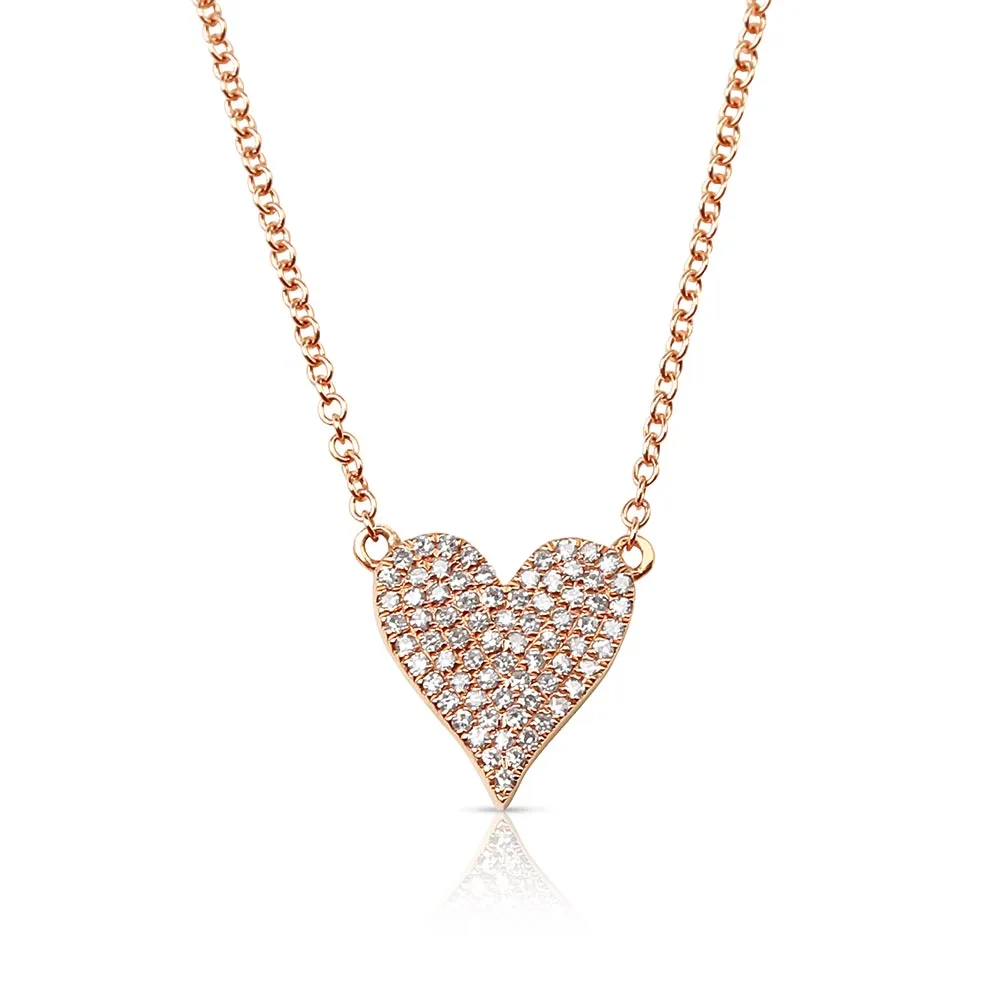 REVERSIBLE WHITE DIAMOND AND RED RUBY HEART NECKLACE
