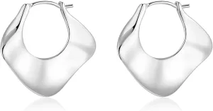 Ritach 925 Silver Chunky Hoop Earrings for Women Trendy,14K Gold Plated Statement Earrings Hypoallergenic Dainty Fashion Jewelry for Gifts