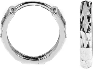 Ritastephens 14k White Gold Hoop Earrings for Women 2x12mm Diamond-Cut Design Hypoallergenic & Nickel-Free Every day classic elegant and comfortable wear 14K gold Huggie Hoop Earrings