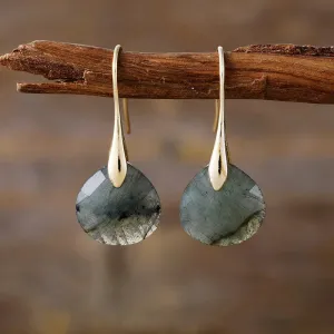 'Ritzy' Labradorite Gold Drop Earrings