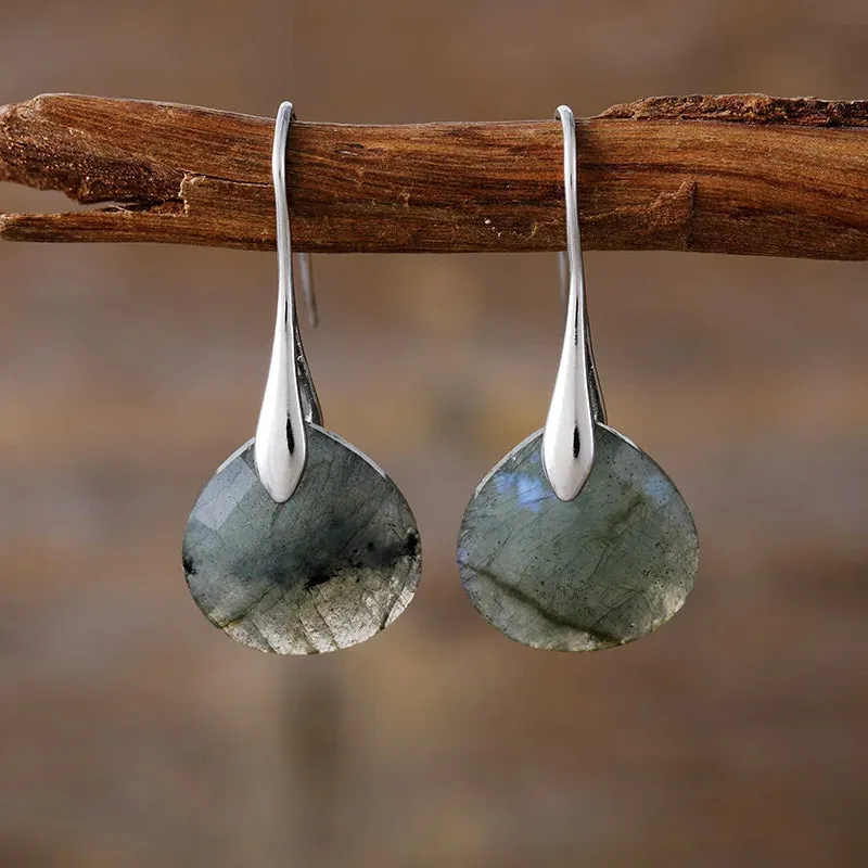 'Ritzy' Labradorite Gold Drop Earrings