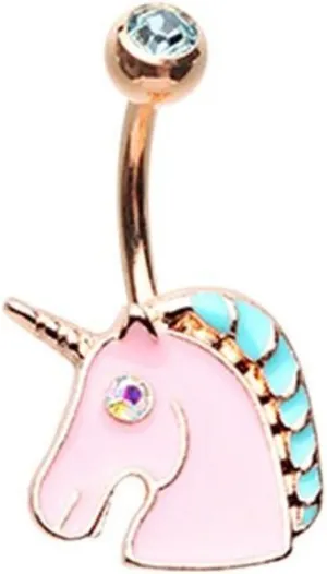 Rose Gold Stay Magical Unicorn WildKlass Belly Button Ring