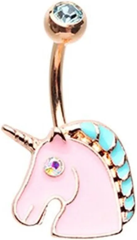 Rose Gold Stay Magical Unicorn WildKlass Belly Button Ring