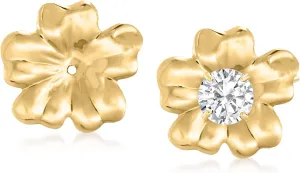 Ross-Simons 14kt Yellow Gold Flower Petal Earring Jackets