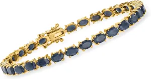Ross-Simons 15.00 ct. t.w. Sapphire Bracelet in 18kt Gold Over Sterling