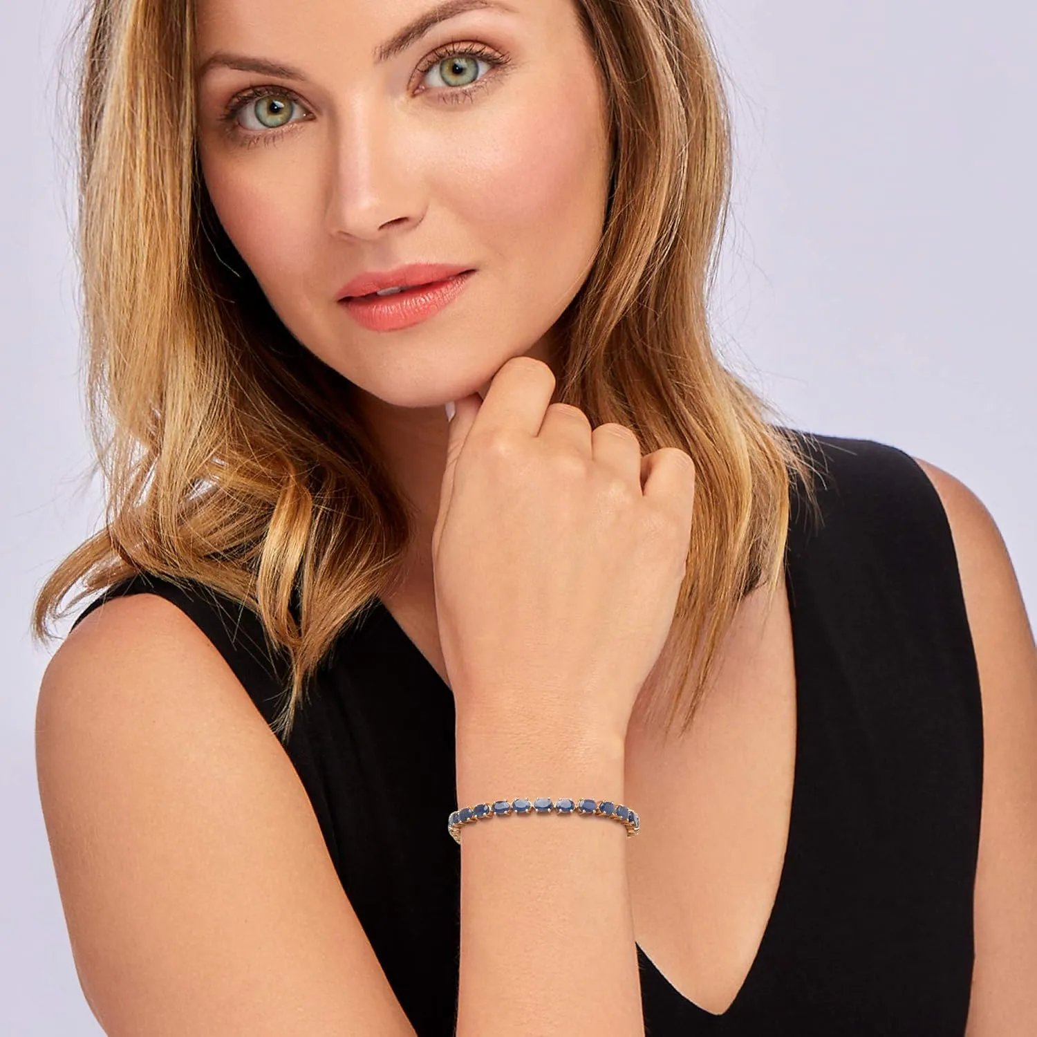 Ross-Simons 15.00 ct. t.w. Sapphire Bracelet in 18kt Gold Over Sterling