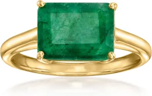 Ross-Simons 2.70 Carat Emerald Ring in 18kt Gold Over Sterling