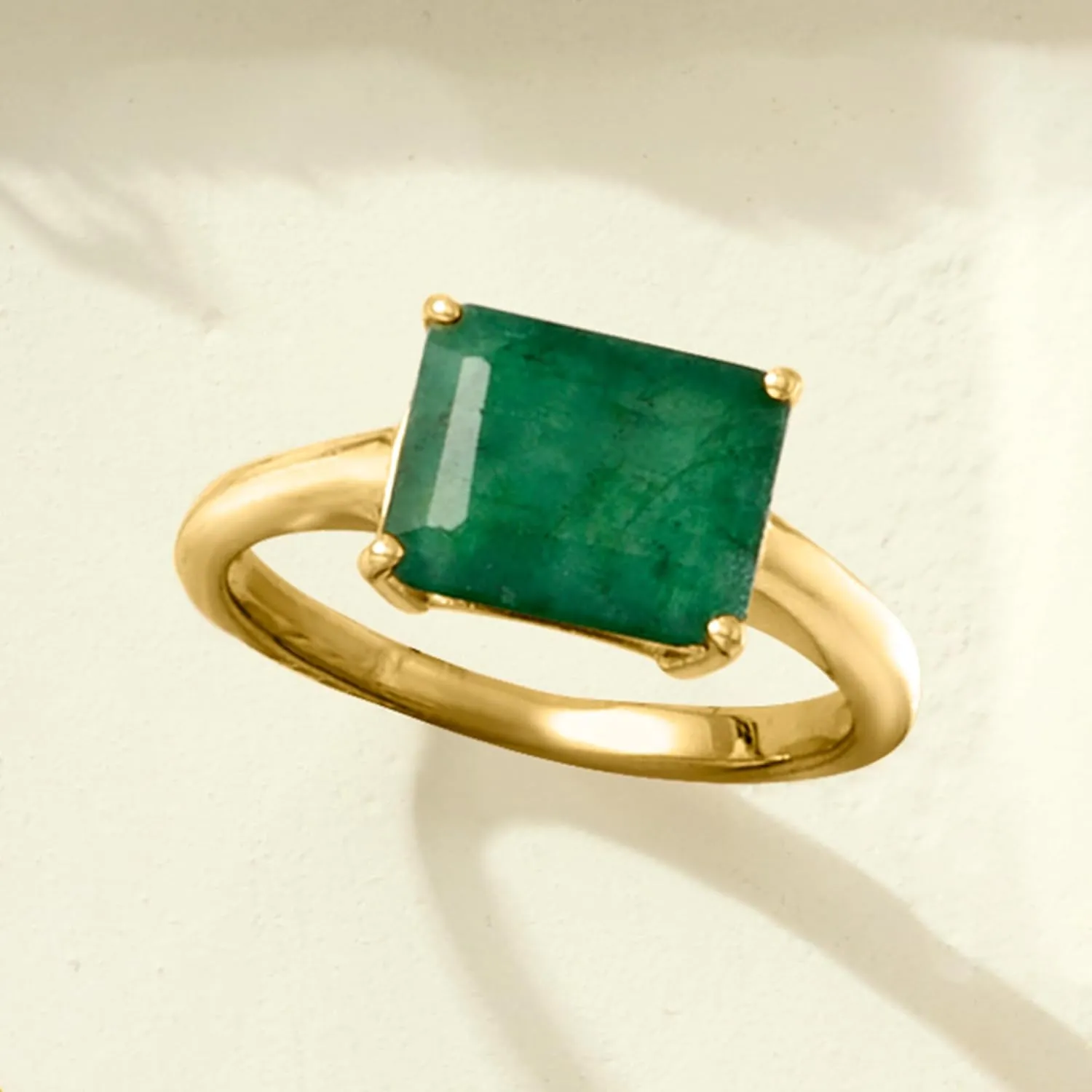 Ross-Simons 2.70 Carat Emerald Ring in 18kt Gold Over Sterling