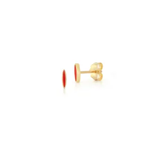 Rosy Red Enamel Studs