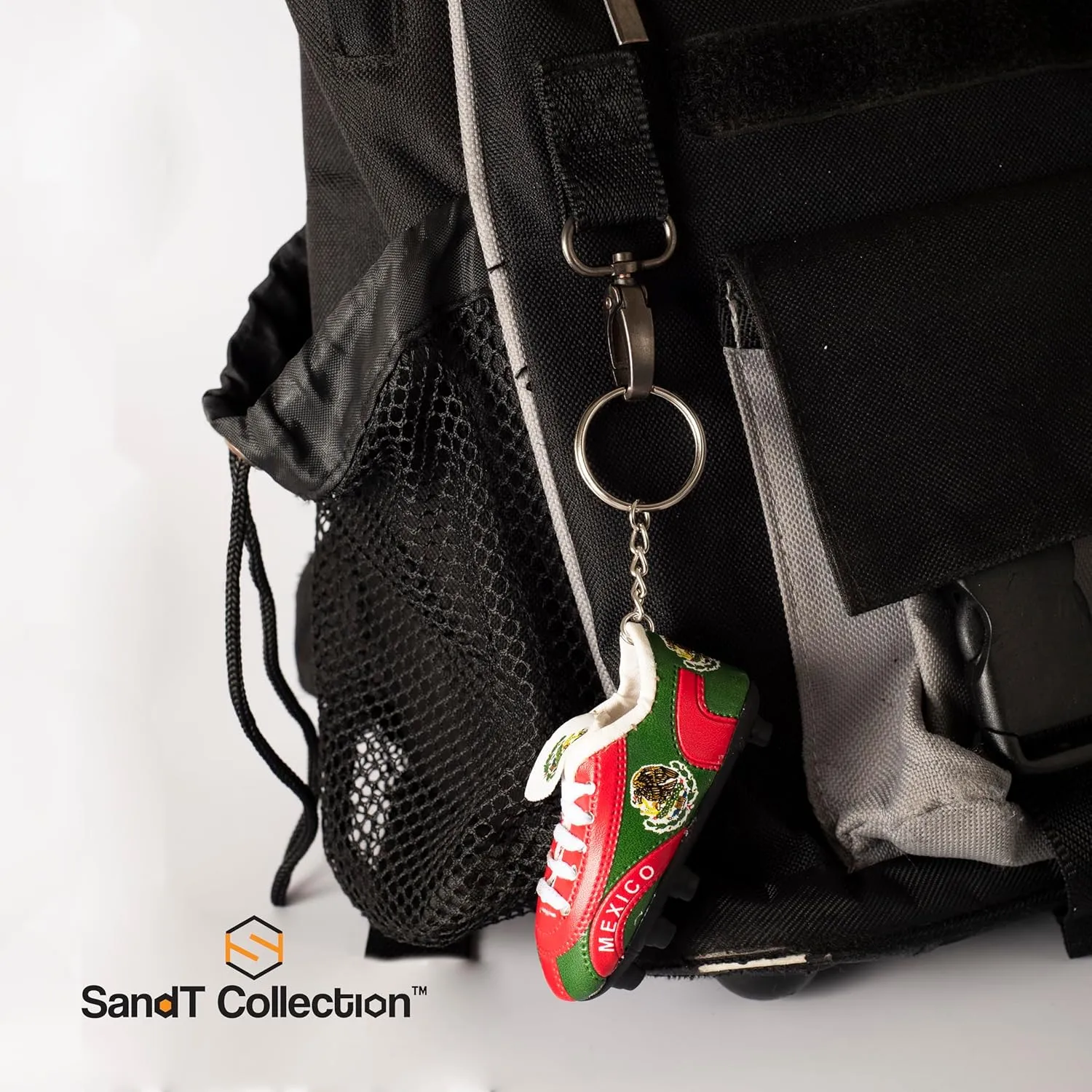 SandT Collection Soccer Shoe Keychains Sneaker with Cleats Country Souvenir Keyrings