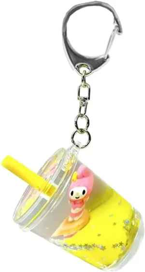 SANRIO Hello Kitty & Friends Tsunameez Boba Keychain Collectible Bag Clips (Yellow)