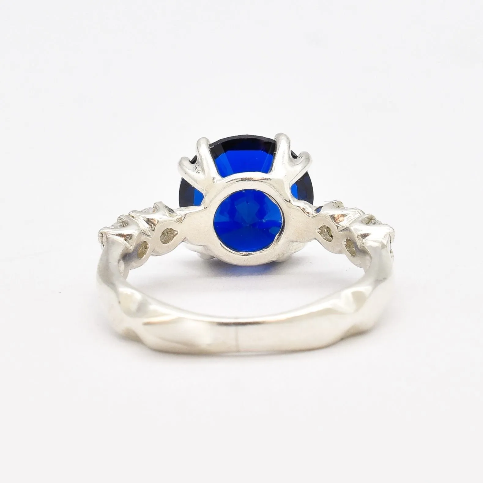 Sapphire Promise Ring - Classic Blue Ring - Round Vintage Ring