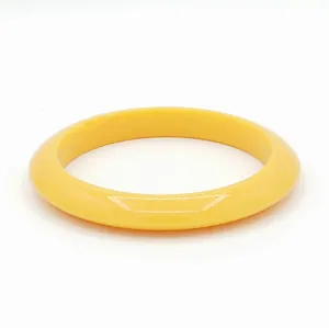 Saucer Bangle in Straw Yellow by Lucky Lou Shoes