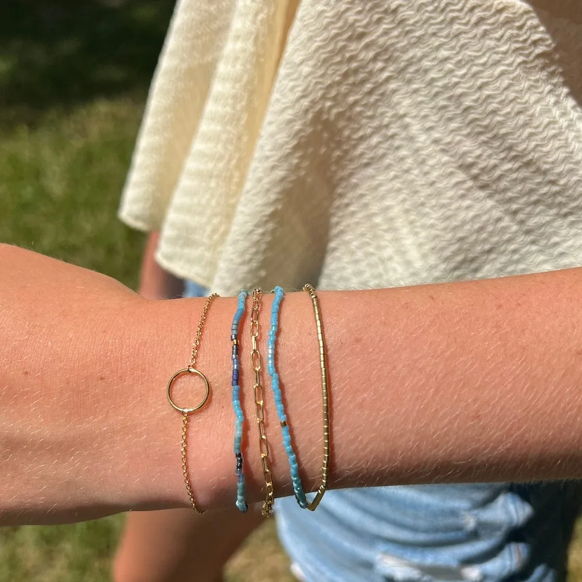 Scout Chromacolor Miyuki Bracelet Trio - Cobalt Multi/Gold