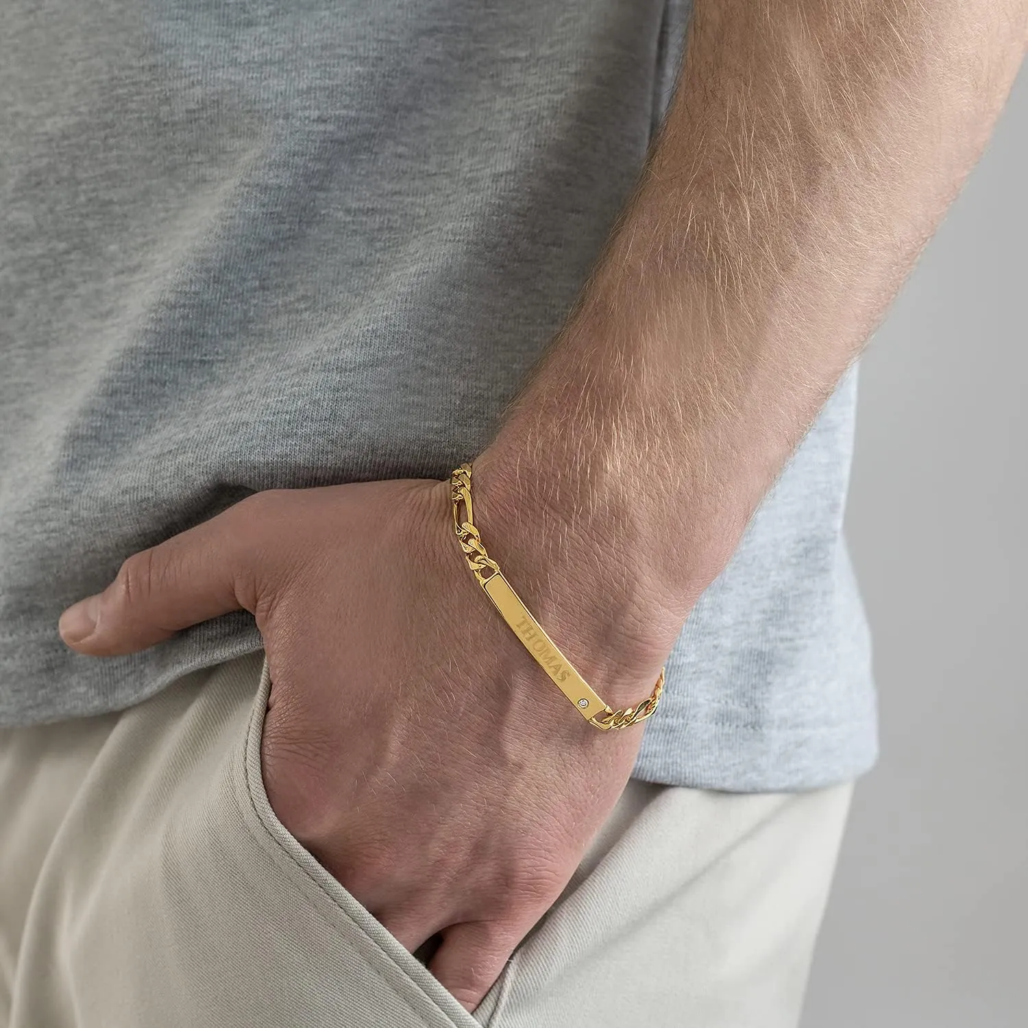 Sett and Co Personalized Choose Your Style Men Chain Bracelet - Custom Inscriptions - Meaningful Gift for Him, Husband - Gift for Father's Day, Christmas, Birthday