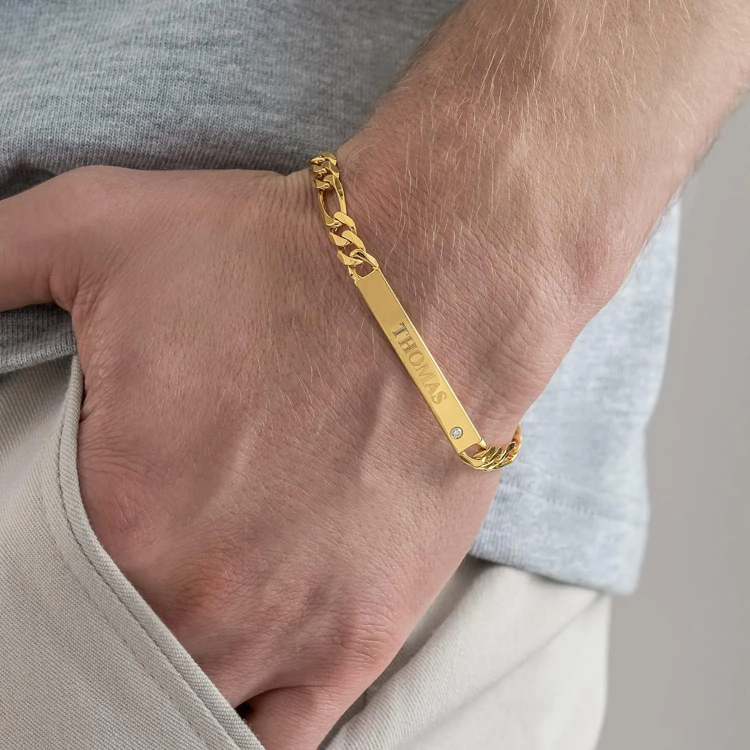 Sett and Co Personalized Choose Your Style Men Chain Bracelet - Custom Inscriptions - Meaningful Gift for Him, Husband - Gift for Father's Day, Christmas, Birthday