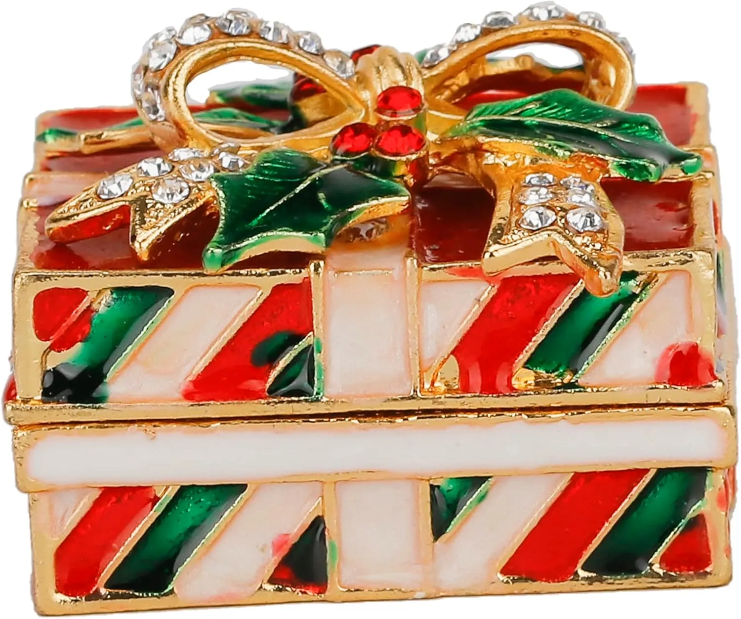 SEVENBEES Christmas Trinket Boxes Hinged Jewelry Box Hand Painted Gift Box Ring Holder for Girls or Women