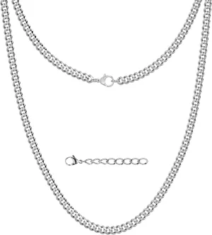 Silvadore 2/4/6mm Mens Necklace Gold/Silver Chain for Men - Stainless Steel Cuban Link Tone - NON-TARNISH & 100% Waterproof - Lifetime Jewelry UK - 18/20/22/24 Inch (2024 release)