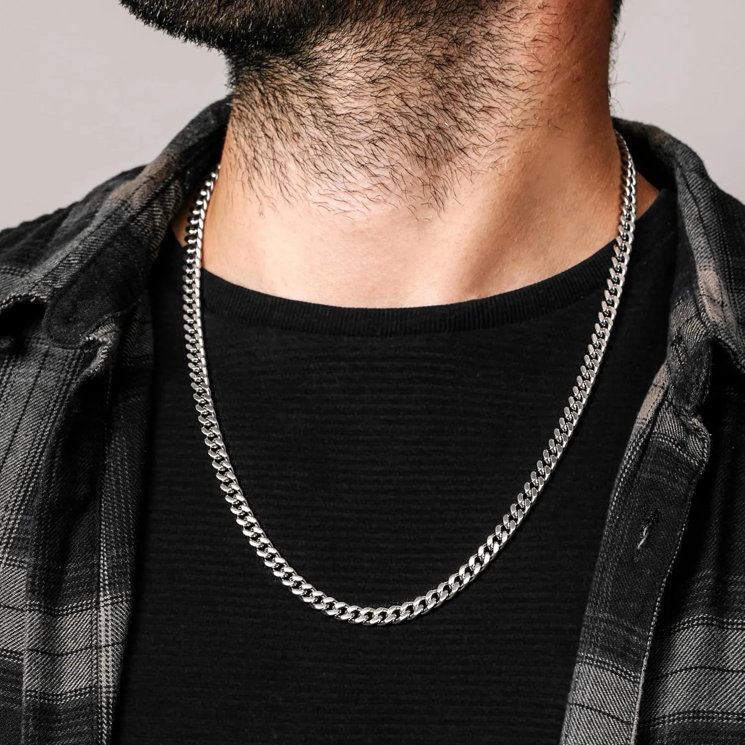 Silvadore 2/4/6mm Mens Necklace Gold/Silver Chain for Men - Stainless Steel Cuban Link Tone - NON-TARNISH & 100% Waterproof - Lifetime Jewelry UK - 18/20/22/24 Inch (2024 release)